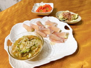 水ナス　梱包　旬のもの　高級料亭　生ハム